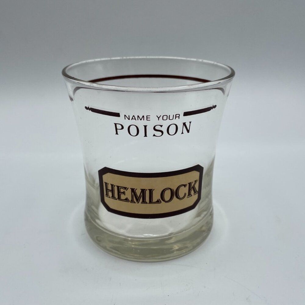 Neiman Marcus CERA Name Your Poison Double Old Fashioned Glass Hemlock